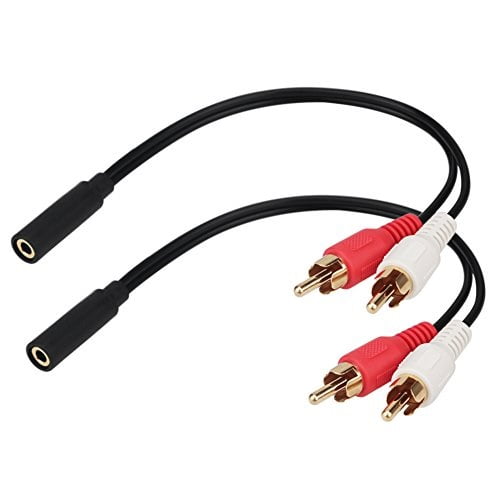 2 Pack 6 inch 3.5mm Stereo Plug to 2xRCA-M Cable GOWOS 2 Pack 6 inch 3.5mm Stereo Plug to 2xRCA-M Cable GOWOS